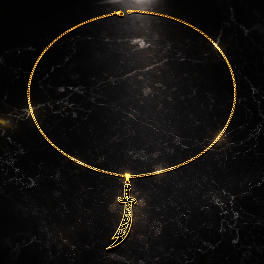Halalhaus – Zulfiqar Schwert Halskette – Khalif Edition