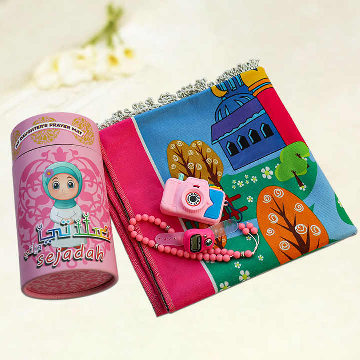 Halalhaus Kinder Gebetsteppich-Set – mit Tasbih, Digitalzähler & „Kamera“