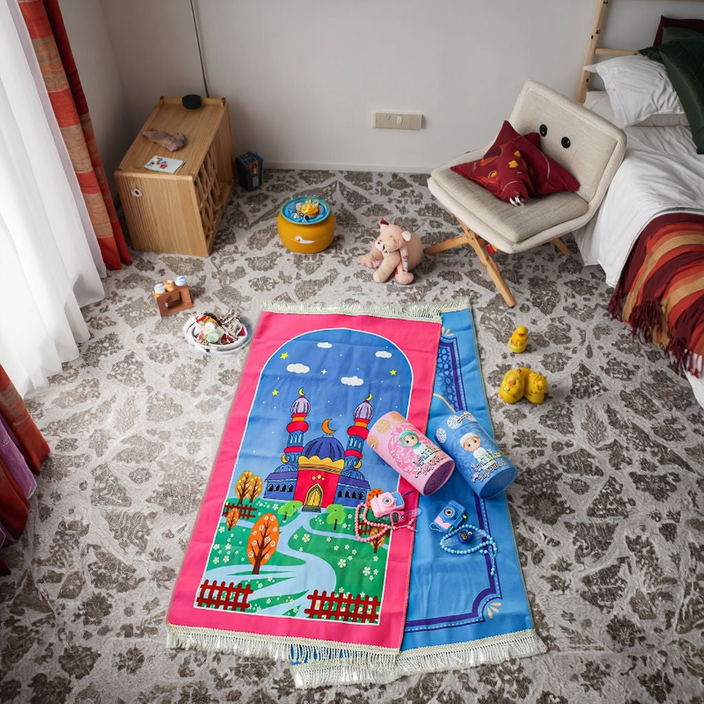 Halalhaus – Kinder Gebetsset (Gebetsmatte & Tasbih) – Salah Edition